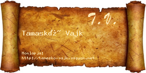 Tamaskó Vajk névjegykártya